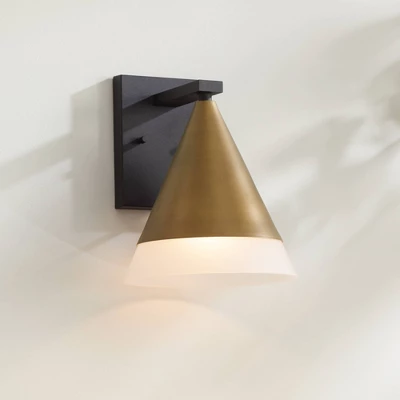 Possini Euro Design Possini Euro Leo 10"H Sand Black And Antique Brass Outdoor Wall Light 3 Possini Euro Design Possini Euro Leo 10"H Sand Black And Antique Brass Outdoor Wall Light