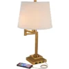 Possini Euro Design Camber Workstation Warm Gold Swing Arm Desk Lamp With Outlet And USB Port -Possini Euro Design GUEST d0285ce3 09c4 4c8b 81d4 5936565c3f38