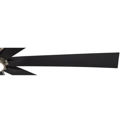 Possini Euro Design 70" Defender Modern Indoor Outdoor Ceiling Fan 8 Blade LED Light Remote Control Nickel Finish Black Blades Bedroom Damp Rated 7 Possini Euro Design 70" Defender Modern Indoor Outdoor Ceiling Fan 8 Blade LED Light Remote Control Nickel Finish Black Blades Bedroom Damp Rated - Image 6
