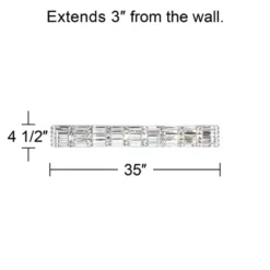 Possini Euro Design Vivienne Modern Wall Light Chrome Hardwire 35" Light Bar Fixture Clear Crystal For Bedroom Bathroom Vanity Reading Living Room -Possini Euro Design GUEST d25cf38e 1b45 48c1 98f3 41a6db3b9c43