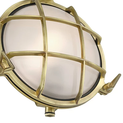 Possini Euro Design Possini Euro Anjali 10" High Brass Bulkhead Wall Sconce 4 Possini Euro Design Possini Euro Anjali 10" High Brass Bulkhead Wall Sconce - Image 2