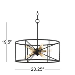Possini Euro Design La Vista Black Chandelier 20 1/4" Wide Modern Sputnik 9-Light Fixture For Dining Room House Foyer Kitchen Island Entryway Bedroom -Possini Euro Design GUEST d36ec028 4b97 4617 9dd0 17d7c36e34ba