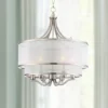 Possini Euro Design Nor Brushed Nickel Pendant Chandelier 23" Wide Modern Double White Organza Shade 6-Light Fixture For Dining Room Kitchen Island -Possini Euro Design GUEST d3f9c86d e334 4cad b990 48f0f4f56929