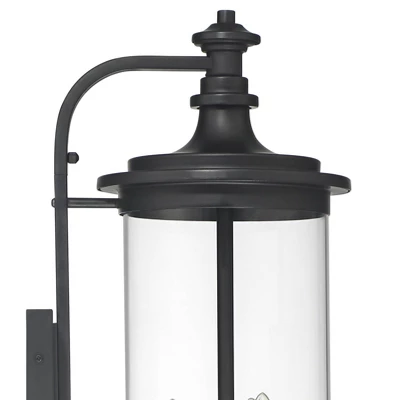Possini Euro Design Medici Modern Outdoor Wall Light Fixture Black 28" Clear Glass For Post Exterior Barn Deck House Porch Yard Patio Home Outside 5 Possini Euro Design Medici Modern Outdoor Wall Light Fixture Black 28" Clear Glass For Post Exterior Barn Deck House Porch Yard Patio Home Outside - Image 3