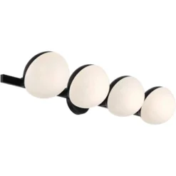 Possini Euro Design Celine Modern Wall Light Black Hardwire 30" 4-Light Fixture Opal White Glass Globe Shade For Bathroom Vanity 15 Possini Euro Design Celine Modern Wall Light Black Hardwire 30" 4-Light Fixture Opal White Glass Globe Shade For Bathroom Vanity -Possini Euro Design GUEST d559ec6c 05ff 4653 bf48 bdc528974c7f