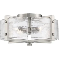 Possini Euro Design Prane Modern Industrial Ceiling Light Semi Flush Mount Fixture 17" Wide Brushed Nickel 4-Light Warped Glass For Bedroom Kitchen 12 Possini Euro Design Prane Modern Industrial Ceiling Light Semi Flush Mount Fixture 17" Wide Brushed Nickel 4-Light Warped Glass For Bedroom Kitchen -Possini Euro Design GUEST d6d6f1d6 17f5 40d9 8e0f cceec1010e0d