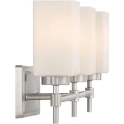 Possini Euro Design Possini Euro Salo 20 3/4" Wide Brushed Nickel 3-Light Bath Light -Possini Euro Design GUEST d781d634 166b 42dc 90ae d1dcee206202