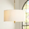 Possini Euro Design Warm Gold Pendant Chandelier 20" Wide Modern White Linen Drum Shade 4-Light Fixture For Dining Room Foyer Kitchen Island Entryway -Possini Euro Design GUEST d8e2f688 f502 4483 9755 79532599efe2