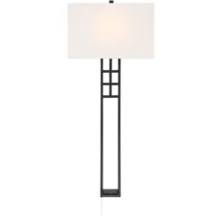 Possini Euro Design Ventano Modern Wall Lamp Matte Black Metal Plug-in 16" Light Fixture White Linen Shade For Bedroom Living Room House Hallway 13 Possini Euro Design Ventano Modern Wall Lamp Matte Black Metal Plug-in 16" Light Fixture White Linen Shade For Bedroom Living Room House Hallway -Possini Euro Design GUEST d9645225 1d47 4f58 91c8 4571fab0cd3e