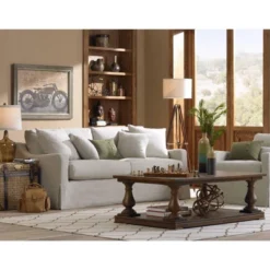 Possini Euro Design Surveyor Modern Tripod Floor Lamp 57 1/2" Tall Cherry Wood Adjustable Beige Linen Drum Shade For Living Room Bedroom Office House -Possini Euro Design GUEST da00d0ca 6c98 422c 8df1 0cc7c87af243