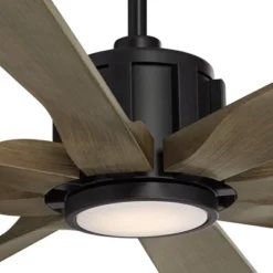 Possini Euro Design 60" Defender Farmhouse Rustic Indoor Outdoor Ceiling Fan 8 Blade LED Light Remote Control Matte Black Motor Bedroom Patio -Possini Euro Design GUEST da1eb56c 7dbc 43c1 a4c0 fbd323cf1a51