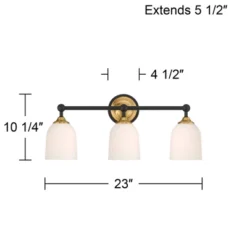 Possini Euro Design Possini Euro Zaragoza 23" Wide Gold And Black 3-Light Bath Light 12 Possini Euro Design Possini Euro Zaragoza 23" Wide Gold And Black 3-Light Bath Light -Possini Euro Design GUEST daf21caa c01e 4b18 bf5c 2cfa17f91b8d