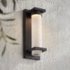 Possini Euro Design Kathleen 14" High Modern Outdoor Wall Light Fixture Mount Porch House Exterior LED Bulb Weatherproof Sand Black Metal Glass Shade -Possini Euro Design GUEST daffbc24 4408 439a 84d7 33077d730288
