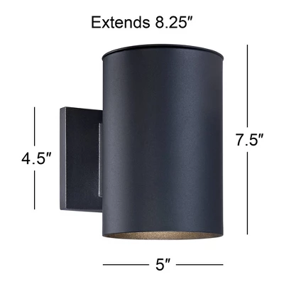 Possini Euro Design Modern Outdoor Wall Light Fixture Black LED Downlight 7 1/2" Cylinder Shade For Exterior Barn Deck House Porch Yard Patio Outside 8 Possini Euro Design Modern Outdoor Wall Light Fixture Black LED Downlight 7 1/2" Cylinder Shade For Exterior Barn Deck House Porch Yard Patio Outside - Image 6