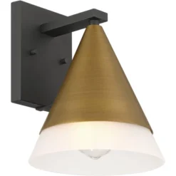 Possini Euro Design Possini Euro Leo 10"H Sand Black And Brass Outdoor Wall Light Set Of 2 17 Possini Euro Design Possini Euro Leo 10"H Sand Black And Brass Outdoor Wall Light Set Of 2 -Possini Euro Design GUEST db88400a ada5 436b b90f 6cf5115a209d 1