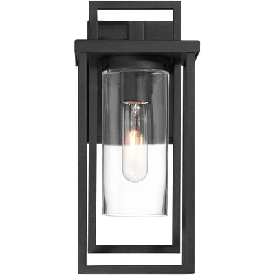 Possini Euro Design Raynor 13 1/2" High Modern Outdoor Wall Barn Light Fixture Mount Porch House Weatherproof Sand Black Aluminum Clear Glass Shade 6 Possini Euro Design Raynor 13 1/2" High Modern Outdoor Wall Barn Light Fixture Mount Porch House Weatherproof Sand Black Aluminum Clear Glass Shade - Image 4