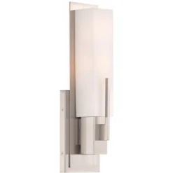Possini Euro Design Midtown Modern Wall Light Sconce Satin Nickel 4 1/2" Fixture White Glass For Bedroom Bathroom Vanity Reading Living Room Hallway -Possini Euro Design GUEST ddbbaf41 73ba 40ef 8d44 7f956368e467