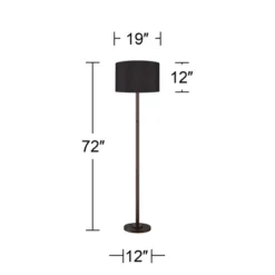 Possini Euro Design Meridian Modern 72" Tall Floor Lamp Oil Rubbed Bronze Metal Light Blaster LED Black Drum Shade For Living Room Bedroom -Possini Euro Design GUEST ddd3b992 46c3 4e53 bc78 65c2e8364ac4
