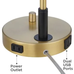 Possini Euro Design Possini Euro Kinzie Desk Lamp With Power Outlet And USB Ports Warm Gold 13 Possini Euro Design Possini Euro Kinzie Desk Lamp With Power Outlet And USB Ports Warm Gold -Possini Euro Design GUEST de125004 4233 44e0 b4d3 df799277fd24