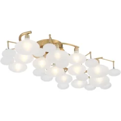Possini Euro Design Lilypad Modern Ceiling Light Semi Flush Mount Fixture 30 1/4" Wide Warm Brass 12-Light Frosted Glass Shade For Bedroom Living Room 16 Possini Euro Design Lilypad Modern Ceiling Light Semi Flush Mount Fixture 30 1/4" Wide Warm Brass 12-Light Frosted Glass Shade For Bedroom Living Room -Possini Euro Design GUEST dec42141 80e6 4416 977e 08a265036989