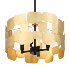 Possini Euro Design Stella Black Pendant Chandelier 15" Wide Modern Gold Leaf Drum Shade 4-Light Fixture For Dining Room House Foyer Kitchen Island 12 Possini Euro Design Stella Black Pendant Chandelier 15" Wide Modern Gold Leaf Drum Shade 4-Light Fixture For Dining Room House Foyer Kitchen Island -Possini Euro Design GUEST df219f62 efd1 435c ad99 3a03651bac47