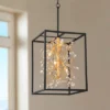 Possini Euro Design Carrine Black Gold Pendant Chandelier 15 1/4" Wide Modern Clear Crystal 4-Light Fixture For Dining Room House Foyer Kitchen Island -Possini Euro Design GUEST e073f716 a7a0 47e0 815e 6d89a4b5fa44