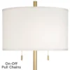 Possini Euro Design Italian Modern Floor Standing Lamp With Riser 69.5" Tall Gold Metal White Drum Shade Living Room Reading House Bedroom