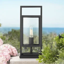 Possini Euro Design Possini Euro Jericho 17" High Textured Black Outdoor Pier Mount Light 17 Possini Euro Design Possini Euro Jericho 17" High Textured Black Outdoor Pier Mount Light -Possini Euro Design GUEST e1098f5b 4ac2 4b6c a80e 489ebea24a58