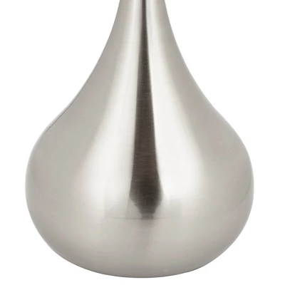 Possini Euro Design Mid Century Modern Floor Lamp 62" Tall Brushed Steel Droplet Cotton Cylinder Shade For Living Room Bedroom Office 5 Possini Euro Design Mid Century Modern Floor Lamp 62" Tall Brushed Steel Droplet Cotton Cylinder Shade For Living Room Bedroom Office - Image 3