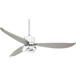 Possini Euro Design 56" Vengeance Modern Indoor Ceiling Fan 3 Blade LED Light Remote Control Chrome Finish Silver Blades Bedroom Living Room Kitchen -Possini Euro Design GUEST e130cd14 0ff6 4a3a 9a79 7b5063f2d76d