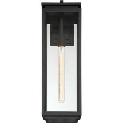 Possini Euro Design Atkins Modern Outdoor Wall Light Fixture Matte Black 24" Clear Glass For Post Exterior Barn Deck House Porch Yard Patio Outside 5 Possini Euro Design Atkins Modern Outdoor Wall Light Fixture Matte Black 24" Clear Glass For Post Exterior Barn Deck House Porch Yard Patio Outside - Image 3
