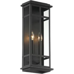 Possini Euro Design Modern Industrial Outdoor Wall Light Fixture Cool Black Windowpane Frame 20" For Post Exterior Barn Deck House -Possini Euro Design GUEST e1bd1081 9fb2 4284 8043 c3dc9ae35960