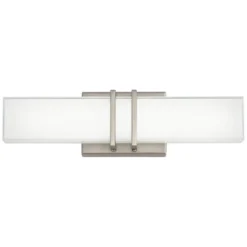 Possini Euro Design Exeter Modern Wall Light Brushed Nickel 17" Light Bar LED Fixture Silk Screened Glass Shade For Bedroom Bathroom Vanity Reading -Possini Euro Design GUEST e1d79d60 8be0 41a9 995d f9c67f2be4f9