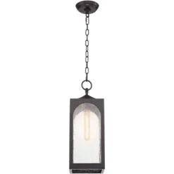 Possini Euro Design Tyne Modern Industrial Outdoor Hanging Light Bronze 19" Seedy Glass Shade For Post Exterior Barn Deck House Porch Yard Patio Home -Possini Euro Design GUEST e28c827f 471b 415f 92c1 5eddb22b4cba