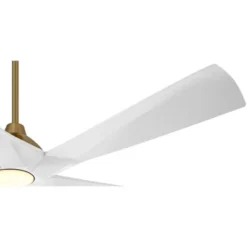 Possini Euro Design 60" Eloquent Modern Indoor Outdoor Ceiling Fan 5 Blade LED Light Remote Control Brass Finish White Blades Bedroom Patio Damp Rated -Possini Euro Design GUEST e28d997b 7774 4afe b1ff 5ab6d732af49