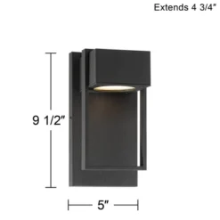 Possini Euro Design Pavel Modern Outdoor Wall Light Fixture Textured Black LED 9 1/2" For Post Exterior Barn Deck House Porch Yard Posts Patio Home -Possini Euro Design GUEST e2c3ea75 2d27 4e41 9a51 2287d302b880