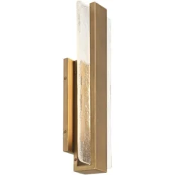 Possini Euro Design Possini Euro Cascadia 18"H Brass Piastra Glass LED Outdoor Wall Light -Possini Euro Design GUEST e3180cb1 871f 49b8 b8bc 35d027f8a28a
