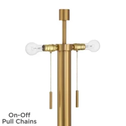 Possini Euro Design Bolivar Mid Century Modern 72" Tall Standing Floor Lamp Light Large Oversized 2-Light Pull Chain Metal Warm Gold Finish Bedroom -Possini Euro Design GUEST e41e422f c3f5 44f3 a341 a851dc1e4e20