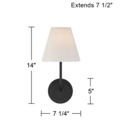 Possini Euro Design Possini Euro Nina 14" High Matte Black Wall Sconce -Possini Euro Design GUEST e45c1683 9010 4e16 8e63 23097c14d542