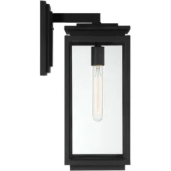 Possini Euro Design Modern Outdoor Wall Light Fixture Matte Black 18" Clear Glass For Post Exterior Barn Deck House Porch Yard -Possini Euro Design GUEST e4c20ffb b845 4bcc a91d ae1a1e72ab75