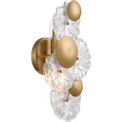 Possini Euro Design Filoli 16" High Modern 2 Light Wall Sconce Light Lamp Fixture Mount Bathroom Bedroom Hardwired Cordless Gold Plated Glass Shade -Possini Euro Design GUEST e52eeeb9 f750 4c75 bb4f 6cc1159af8e1 1
