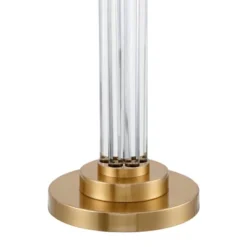 Possini Euro Design Cadence Modern Floor Lamp With Riser 67 1/2" Tall Crystal Glass Column Satin Brass Linen Drum Shade For Living Room Bedroom Office -Possini Euro Design GUEST e576c843 92ff 47da 8801 a1d6d6f1dbe0