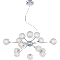 Possini Euro Design Spheres Chrome Chandelier 30" Wide Mid Century Modern Sputnik Glass Shade 15-Light Fixture For Dining Room House Kitchen Island -Possini Euro Design GUEST e5cc472f 4e24 46de 9236 85fc911fa193