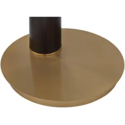 Possini Euro Design Mid Century Modern Arc Floor Lamp 72 1/2" Tall Espresso Warm Gold Metal White Linen Drum Shade For Living Room -Possini Euro Design GUEST e7946ad1 d483 447b a6b8 dc1d28fdf264