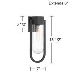 Possini Euro Design Villa Lane 18 1/2" High Modern Outdoor Wall Light Fixture Mount Porch House Exterior Weatherproof Sand Black Clear Glass Shade 12 Possini Euro Design Villa Lane 18 1/2" High Modern Outdoor Wall Light Fixture Mount Porch House Exterior Weatherproof Sand Black Clear Glass Shade -Possini Euro Design GUEST e7a473ed e656 4d12 aaec 5718be4b729d