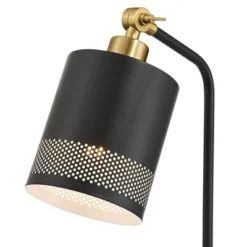 Possini Euro Design Keller 24" High Small Modern Desk Lamp USB Port AC Power Outlet Black Brass Finish Metal Single Home Office Living Room Charging -Possini Euro Design GUEST e7feaf67 73d7 4915 83a3 a68673ab3c53
