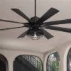 60" Possini Euro Design Defender Modern Industrial Indoor Outdoor Ceiling Fan LED Light Remote Matte Black Damp Rated Patio House -Possini Euro Design GUEST e884caec 3aba 4eb1 834e b12f0fe50ea1