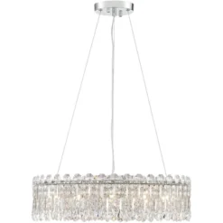 Possini Euro Design Alyssa Chrome Drum Chandelier 23 1/2" Wide Modern Crystal 12-Light LED Fixture For Dining Room Kitchen Island Entryway Bedroom -Possini Euro Design GUEST e9229ca2 8e7b 4458 84b2 34bcc704ed40
