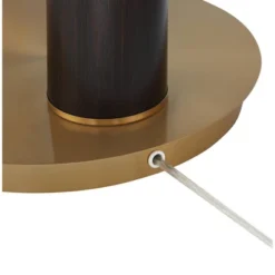 Possini Euro Design Mid Century Modern Arc Floor Lamp 72 1/2" Tall Espresso Warm Gold Metal White Linen Drum Shade For Living Room -Possini Euro Design GUEST e96210de 0540 48da bfb6 e1a2d897f296