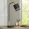 Possini Euro Design Keller 24" High Small Modern Desk Lamp USB Port AC Power Outlet Black Brass Finish Metal Single Home Office Living Room Charging -Possini Euro Design GUEST e9c039ca e4fa 4bba 9ed2 cf6445a090ba